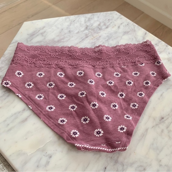 Purple Boho Paisley Print Low Rose Hiphugger Panty with Lace Waistband - Picture 4 of 8